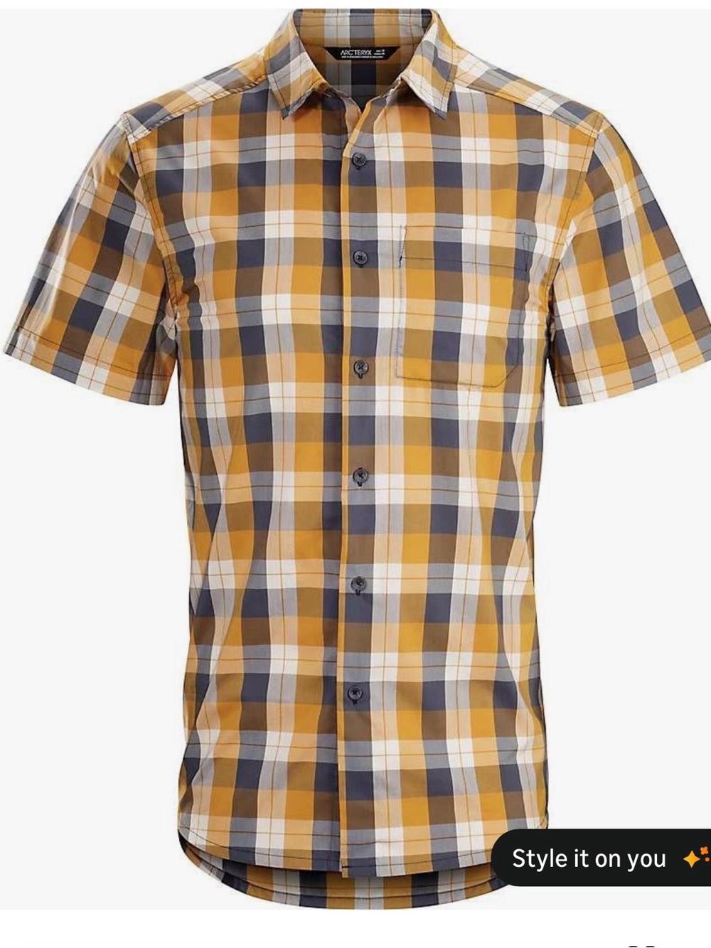 Arc’teryx Brohm Shirt Sleeve Plaid Active Performance Shirt, XXL